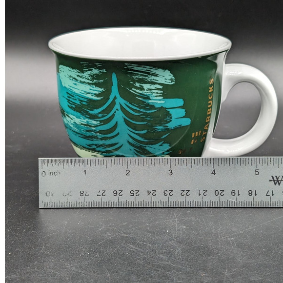 Starbucks Holiday Evergreen Tree 2014 Coffee Mug Cup Collectible 14 oz - Picture 8 of 11